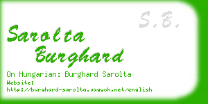 sarolta burghard business card